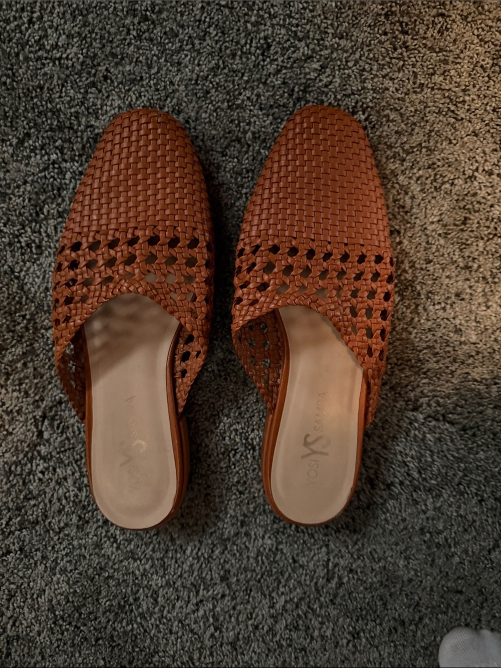 Yosi Samra Woven Mule in Cognac Brown